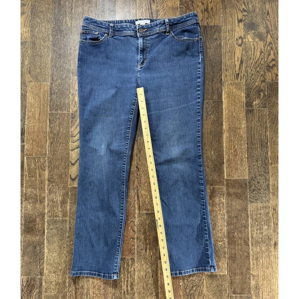 Chico's Jeans Women's Sz 2 Short (W34xL27) US L/12 Blue Mid Rise Straight - Picture 4 of 8